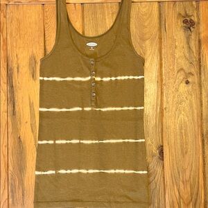 Old Navy Olive Green Striped Tank Top